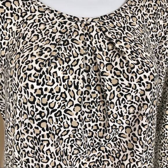 Karl Lagerfeld Leo Leopard Print Ruffle Sleeve Top Size Small - Picture 3 of 7